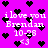 Pixelated pink background with black heart shapes and white text reading "i love you Brendan 10-28 <3" in multiple positions.