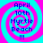Four identical square arranged in a , each displaying text over a pink and cyan spiral background