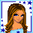 A 3x3 contact sheet of pixel art frames featuring a cartoon girl and text phrases, all with blue star borders on white backgrounds.
