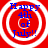 Red background with white concentric circles and blue text reading "Happy 4th of July!" in four identical quadrants.