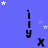 Blue background with white stars and repeated black 'i y X' text elements arranged in vertical
