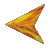 Animated sequence of a golden-brown triangular shape with orange and yellow highlights rotating through multiple angles against a gray background.