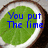 A four- shows a lime slice inside a coconut shell with blue text reading "You put The lime in the Coconut And Shake All up"