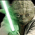 Static pixelated image of a green-skinned character holding a glowing green lightsaber against a dark background with light streaks.