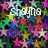 Pixelated star-filled background with white text reading 'Shayna' and 'Rocco' in blocky font, colors include pink, yellow, green, blue, purple, and black.
