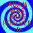 Four identical blue and light-blue spiral-patterned icons with red text reading "ADAM WAS HERE FOREVER :D" arranged in a
