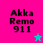 Four display "Akka Remo 911" text with a star icon; top-left is pink, bottom-left cyan, others purple. The star changes from light blue to magenta between frames