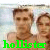 Six display the same two people in swimwear with 'hollister' text below, each showing a different color for the text