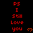 Red pixelated text on black background with orange heart symbols, arranged in vertical with repeated phrases