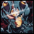A 48x48 pixel buddy icon featuring a stylized anime character with glowing yellow eyes and orange accents against a dark blue background, paired with text reading "Anime IM" and "COM" on the right side.