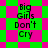 Green and pink pixelated background with 'Big Girls Don't Cry' text in black, displayed across multiple arrangements