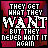 A contact sheet of 10 animated frames showing a pixelated text-based animation with red and black background, white blocky text repeating "THEY GET WHAT THEY WANT BUT THEY NEVER WANT IT AGAIN" across all visible frames.