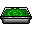 Six pixelated green and gray icons arranged in two , each showing a different pattern of glowing green dots on the top surface