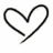 Black pixelated heart outline on white background, rendered with thick jagged strokes forming a continuous loop.