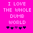 Pixelated text on bright pink background with five small heart icons below, showing two identical frames side-by-side.