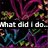 Animated sequence of text phrases over a dark background with swirling purple, blue, and green patterns.