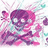Pixelated icon of a stylized skull with crossed bones, rendered in pink and purple hues against a light background with faint teal accents.