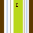 Pixelated green vertical stripe with brown, white, and light blue stripes on sides; dark brown text 'I' at top left, 'you!!!!' at bottom left, '<3 <3' at top right.