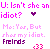 Static pixel art image with pink and purple text on white background, featuring two chat lines and a heart symbol.