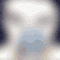 identical animated faces with blue-lit grilles over mouths, shifting from neutral to narrowed eyes and closed eyelids across frames