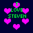 Pixelated green text "I LOVE STEVEN" surrounded by pink hearts on a dark blue background, with some heart shapes blurred.