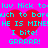 Pixelated cyan text on bright pink background with four red hearts, repeating 'luv Nick to' and 'HE IS MINE! I bite! GRRRR!' in two identical
