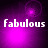 Four display the word 'fabulous' in white pixelated text over a purple gradient background with shifting light effects