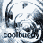 A 3x3 contact sheet of an animated icon showing a rotating metallic sphere with the text 'coolbuddy' beneath it, displayed in grayscale tones across eight sampled frames.