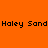 Four quadrants display 'Haley Sand' text in black pixelated font on orange and yellow backgrounds.