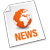 A pixelated orange and white icon shows a stylized 'G' symbol above the word 'NEWS' on a white document-like background with gray edges.