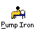 Pixel art of a yellow figure with black hair sitting at a blue table, holding a white ball, with some frames showing a red prohibition symbol over the figure.