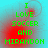 Green pixelated text on cyan background with red gradient overlay, displaying "I LOVE SOCCER AND MIRANDON" in four quadrants.