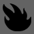 A contact sheet of 8 animated frames showing a black flame icon on varying gray backgrounds, with red text reading "AUDIO SLAVE" at the bottom right.