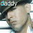 Animated contact sheet of a man in military-style cap with alternating text overlays 'daddy' and 'yankee' across 14 frames arranged in 4x4 grid.