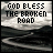 Black-and-white animated icon shows a winding road through hills with text variations changing across frames.