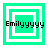 Four variations of a green and white square frame with the text 'Emilyyyy' overlaid, each showing different nested square configurations.