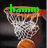 A basketball hoop with a net and ball, overlaid with green text reading 'hamm', 'beast', or '34' in different frames.