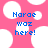 Pixelated text on a pink background with white circles, reading 'Naroe woz here!' in blue letters.