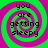 Four identical spiral patterns with green and magenta colors, each containing the text "you are getting sleepy" in black pixelated font.