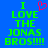 Blue background with green pixelated text reading "I LOVE THE JONAS BROS!!!!!" and a red pixelated heart symbol above the word "LOVE".