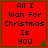 Red square with green border displays text 'All I Wan For Christmas Is YOU' and small green tree icon in bottom-right corner.