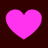 Four identical pink hearts arranged in a on a dark brown background, each heart with a slightly pixelated appearance