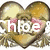 A static image with four distinct sections: a heart-shaped icon with 'Chloe' text, a brown textured background with 'Rhona Best', a blue section with 'Friends Forever', and a blank gray area.
