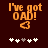 Pixelated orange text 'I've got OAD!' with a heart symbol and five star icons on a dark brown background, showing animation changes in star positions.