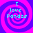 Four identical spiral with cyan text reading 'I love Pandas' on a purple and pink background
