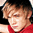 A pixelated image of a person with light brown hair wearing a red shirt, shown in three distinct poses across a