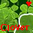 Pixelated green clover leaves with white stems, red 'Clover Clover' text at bottom, and a single red heart above the left clover.