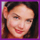 three pixelated portrait images with purple borders showing a person's face in different expressions and angles against light backgrounds