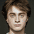 A 4-frame contact sheet of a pixelated animated icon featuring Daniel Radcliffe as Harry Potter in various expressions and poses, with visible facial details and clothing textures across sampled frames.