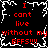 Red text on black background with white crack-like patterns, repeating 'I cant live without my BFFS!!!' in four quadrants.
